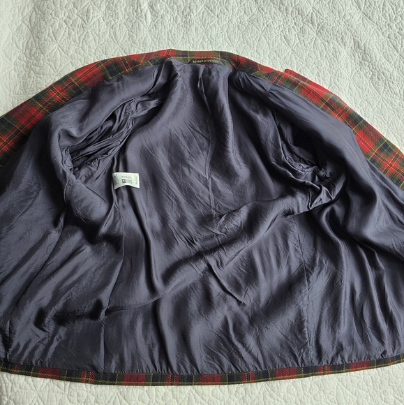 Vintage Tartan Scottish Plaid Double Breasted Blazer Preppy Academia Wool Blazer - Picture 12 of 16